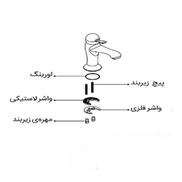 بست شیر اهرمی مدل دو پیچ کد 22